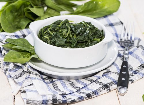 أنواع الخضروات التي تحتوي على البروتين Cooked-spinach